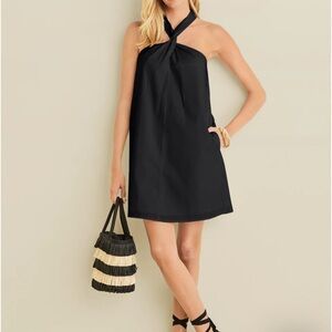 Venus Twist Halter Black Jacquard Mini Dress (Size: M) - New with Tags